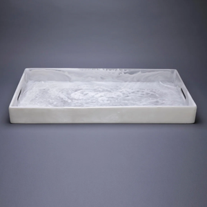Bandeja de Servicio Multifuncional de Resina de Lujo Hecha a Mano, Suministro Directo de Fábrica, para Servir Comida, Bebidas y Aperitivos en Bodas, Estilo Moderno Mármol - Product Image 2