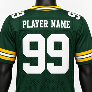 Custom American <b>Football</b> Jersey Men's Plus Size Green Mesh V-Neck Adjustable Strap Short Sleeve Team Name 99 Number <b>Print</b> - Product Image 4