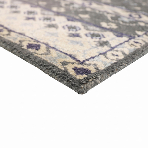 Alfombra Moderna DECORDEC Personalizada, Gris Marfil, de Lana, con Diseño Geométrico Floral a Rayas, Antideslizante y Ecológica, para Hotel, Villa, Sala de Estar - Product Image 6