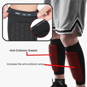Manchon de compression bleu pour mollet avec rembourrage alvéolé pour la protection sportive, unisexe adulte, léger, protège-jambe - Product Image 5