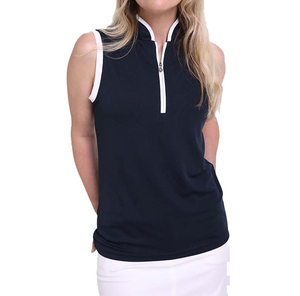 Chalecos Deportivos de Punto con Diseño de Ribete en Color Contrastante, Cómodos y Transpirables, Ropa Deportiva Femenina, Top Informal para Golf y Tenis para Damas - Product Image 5