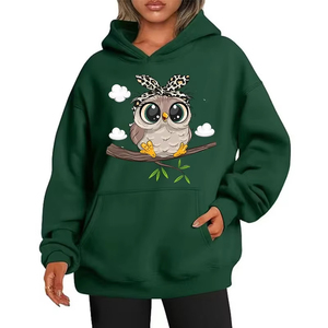 Sudaderas con Capucha para Mujer, Diseño de Búho Bonito, Estilo Americano, Casual, Otoño, Hip Hop, Calidad Profesional - Product Image 6
