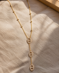 Collier Pendentif Géométrique en Acier Inoxydable avec Zircon, Chaîne Fine en Y, Bijou Minimaliste Doré ou Argenté pour Femme, Idéal Cadeau - Product Image 6
