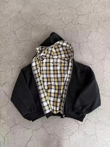 Sudadera con Capucha Unisex, Forrada a Cuadros, Estilo Casual, Oversize, de Felpa para Otoño, Manga Regular, Tejida, Modelo 2027 - Product Image 3