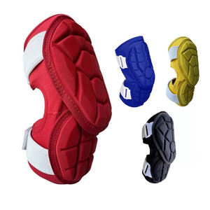 Genouillère grise et rouge en mousse respirante, ajustable, avec fermeture éclair, unisexe, protection complète multisports - Product Image 1