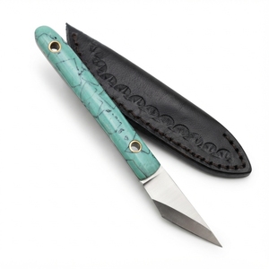 Couteau à découper et à affiner le cuir en acier au carbone personnalisé, manche en résine turquoise, outil de sculpture du cuir, fournisseur en gros - Product Image 2