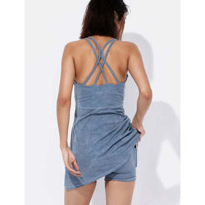 Jupe courte de sport deux pièces pour femme, respirante, effet seconde peau, avec doublure de sécurité, pour yoga, fitness, tennis et golf, avec poche - Product Image 2