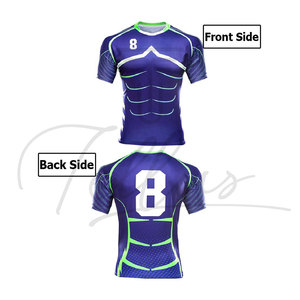 Nouvelle conception, uniforme de rugby respirant de haute qualité, imprimé sur mesure, manches courtes, grande taille, vente en gros - Product Image 4