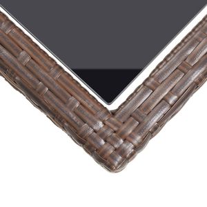 Mesa Pequeña para Exterior en Poliratán Marrón y Acero con Recubrimiento en Polvo con Tapa de Vidrio - Product Image 5