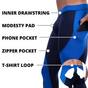 Leggings Deportivos Personalizados al por Mayor para Hombre, de Cintura Alta, Compresivos, Transpirables, Antibacterianos y de Secado Rápido - Product Image 5