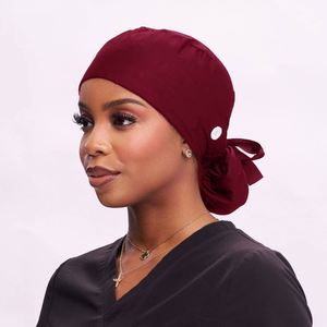 Adjustable Working <b>Cap</b> With Button Cotton Working Hat Sweatband Elastic Bandage Tie Back Hats Ponytail Surgical Scrub <b>Cap</b> - Product Image 1