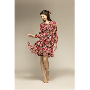 Luxury Design Black Floral Printed Mini <b>Dress</b> Looks Beautiful and Loose Fit Comfortable Daily Wear <b>Dresses</b> at Wholesale - Product Image 1