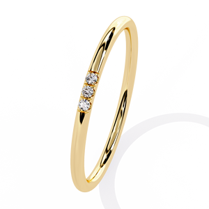แหวนเพชรทรงบริลเลียนต์ 3 เม็ด ทอง 14K 18K สำหรับผู้หญิง เพชรเลี้ยงในห้องปฏิบัติการ ชุบโรเดียม รับรองโดย IGI สำหรับงานแต่งงานและงานหมั้น - Product Image 2