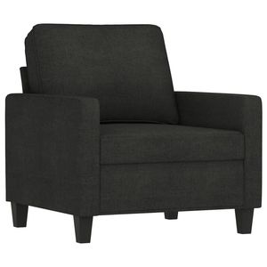Fauteuil individuel en tissu noir (100 % polyester) pour salon, avec structure en métal et textilène, au design élégant - Product Image 2