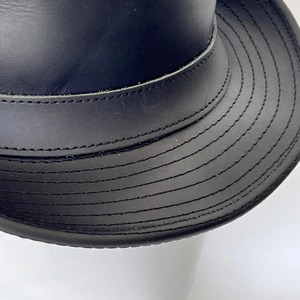 <b>Black</b> Leather <b>Top</b> <b>Hat</b> for Men Classic Fashion Headwear with Structured Crown for Parties Cosplay and Everyday Styling - Product Image 4