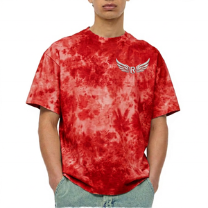 Camiseta de Manga Corta Tie-Dye para Hombre, Cuello Redondo, Estilo Casual, Tejido de Algodón Transpirable, Diseño con Logotipo Frontal - Product Image 4