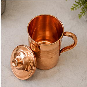 Jarra de Cobre con Tapa, Recipiente Metálico Resistente para Bebidas - Product Image 6