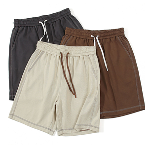 Pantalones Cortos Bermuda Vintage de Cintura Media para Hombre, de Color Sólido, Mezcla de Algodón, con Cordón Ajustable, Deportivos, de Secado Rápido, con Bolsillos - Product Image 1