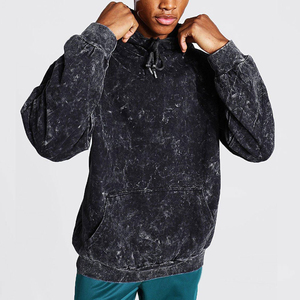 Men's Oversized Hooded Sweatshirt Solid Color Washed 100% Cotton Fleece <b>Lightweight</b> Casual Streetwear Pocket Design Winter - Product Image 4