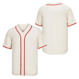 Ensembles d'uniformes de baseball en maille de coton respirant, antibactérien, à séchage rapide, col en V oversize et coupe courte, personnalisables, vente en gros OEM - Product Image 1