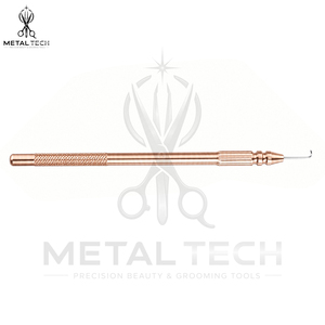 Rose Gold Metal Ventilating Needle Holder <b>Kit</b> 4 Interchangeable Micro <b>Latch</b> <b>Hook</b> Needles Professional Lace Front Wig Tools - Product Image 4