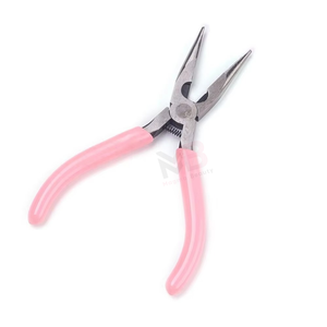 Hair Extension Pliers With <b>Pink</b> Handles Flat Nosehair extension pliers hair extension crimping pliers Function High Quality - Product Image 1