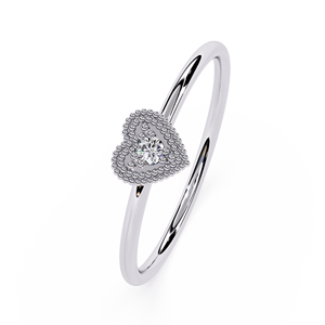 แหวนหมั้นเพชรรูปหัวใจเพาะเลี้ยงในห้องปฏิบัติการ ชุบทอง 10K ประดับเพชรแบบ Pave Setting สำหรับผู้หญิง ดีไซน์ทันสมัย รับรองโดย IGI เหมาะสำหรับสวมใส่ทุกวันและเป็นแหวนแต่งงาน - Product Image 4