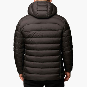 เสื้อแจ็คเก็ตพัฟเฟอร์ฤดูหนาวแบบคอตั้ง ตัดต่อผ้า ไนลอน 100% - Product Image 5