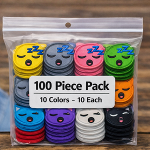 Parche Bordado de Cara Sonriente Durmiente con Ojos Cerrados y Patrón de Bordado a Máquina Zzz, Paquete de 100 Piezas - Product Image 2