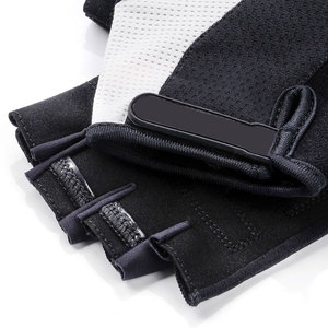Gants de cyclisme demi-doigts en cuir Spandex véritable OEM, maille respirante, pour l'été, vente en gros - Product Image 4