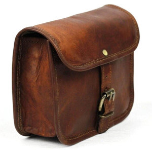 Pochette de chasse vintage en cuir véritable avec fermeture à loquet, unisexe, marron - Product Image 3