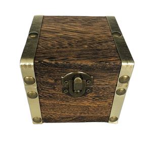 Vintage Wooden <b>Watch</b> Box Square Jewelry <b>Case</b> with Metal Lock Lid Eco Friendly Gift Packaging - Product Image 1