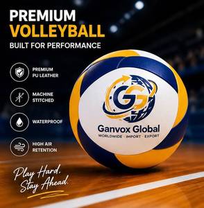 Balón de Voleibol Ganvox Global, Resistente al Agua, Tamaño 5, para Interior/Exterior, Entrenamiento, Cuero PU, Cosido a Máquina, Cámara de Butilo, 260-280g - Product Image 2