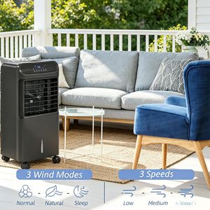 Ventilatore Rinfrescante Evaporativo Nero 3-in-1 con Telecomando, Timer e Oscillazione, per Casa, Ufficio, Camera da Letto, Spina AU, Certificato ROHS, Usato - Product Image 4
