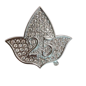 25 Year Ivy <b>Brooch</b> Silver Tone Anniversary Lapel <b>Pin</b> Elegant Leaf Design Commemorative Jewelry Accessory for Women Formal Events - Product Image 1