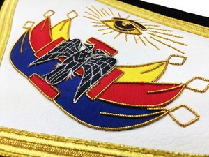 Masonic Apron Red Gold Embroidered Freemason Lodge Regalia Custom Manufacturer Wholesale Premium Quality - Product Image 4