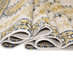 Tapis en coton imprimé à la main, motif floral bohème, doux, écologique, antidérapant, à poils ras, décoratif, léger et lavable - Product Image 3