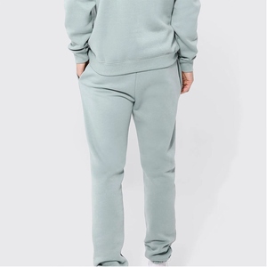 Conjunto de chándal de invierno para hombre con capucha, personalizado, estilo vintage, de dos piezas, con sudadera y pantalón de chándal, de algodón con efecto lavado ácido y forro polar, con pedrería - Product Image 3