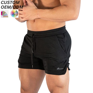 Shorts de sport décontractés pour hommes en coton uni, taille élastique, séchage rapide, streetwear d'été, respirants, avec logo personnalisé, support OEM ODM - Product Image 1