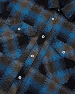 Chemises en flanelle à carreaux en coton pour hommes, sur mesure OEM, col montant, douces, confortables, respirantes, grandes tailles, nouveau design - Product Image 3
