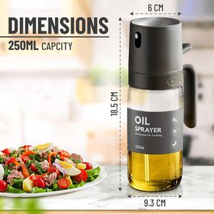 Pulvérisateur d'huile en verre borosilicate de haute qualité 250 ml, flacon pulvérisateur d'huile d'olive, outil de cuisine pour friteuse à air - Product Image 5