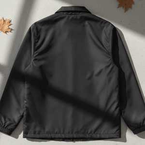 Jack and Jill Men <b>Line</b> Jacket Black Snap Button Lightweight Windbreaker Casual Streetwear Outerwear <b>Coat</b> - Product Image 6