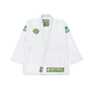 Kimono de Jiu Jitsu Brasileño BJJ Shoyorol RTS de Alta Calidad, 460 g/m², para Adultos, Color Negro, 100 % Algodón, Duradero, Transpirable, con Logotipo Personalizado en la Parte Delantera - Product Image 1