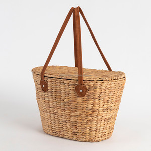 Best Selling Woven <b>Storage</b> <b>Basket</b> with Handle Hyacinth Picnic <b>Basket</b> Picnic Gift Box for an Intimate Park or Beach Lunch - Product Image 3