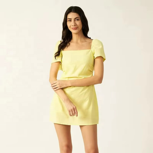 Vestido Mini Tejido Ecológico con Cuello en U y Espalda Descubierta, Moda 2025, Elegante para la Noche o la Playa - Product Image 6