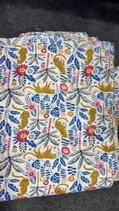 Tissu en coton peigné tissé léger, respirant, absorbant l'humidité, écologique, imprimé multicolore Le Souvenirs - Product Image 3