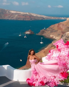 Nouvelle Arrivée Robe Longue Formelle en Chiffon 100% Soie Épaules Dénudées avec Traîne Volante pour Femme Écologique - Product Image 5