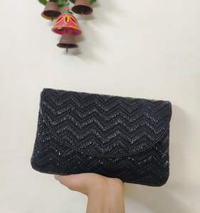 Sac à main de soirée pour femmes, nouveau design, broderie, perles, décorations géométriques, sacs en coton - Product Image 1