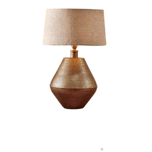 Lampes de table en métal martelé blanc et or, éclairage de chevet élégant avec design martelé pour la maison, le salon, la chambre à coucher - Product Image 2