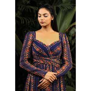 Vestido de noche con estampado digital de diseñador Vestido de fiesta con aspecto elegante - Product Image 6